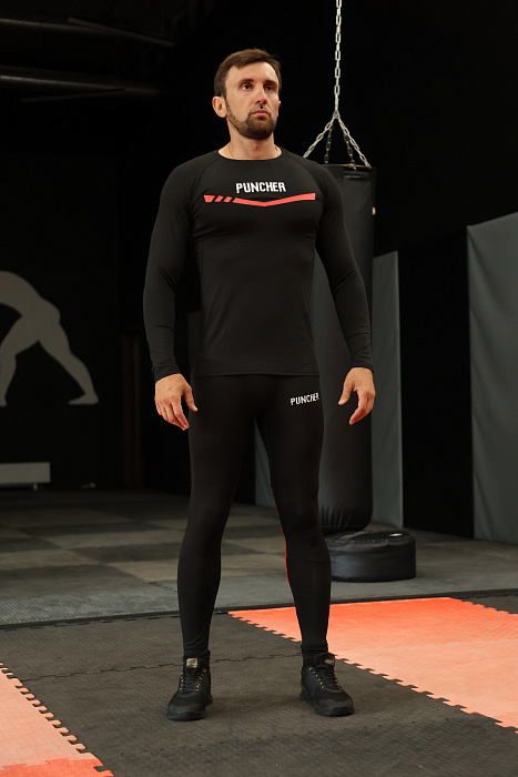 Компрессионные штаны 3.0 Puncher black-red