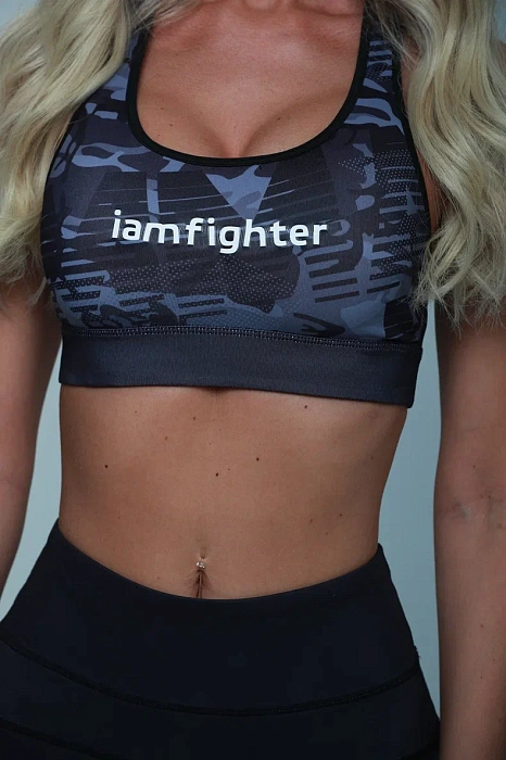 Тренировочный женский топ I AM Fighters, Pantera Black & Gray