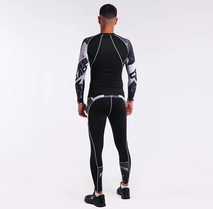 Компрессионные штаны Puncher Black White Line 