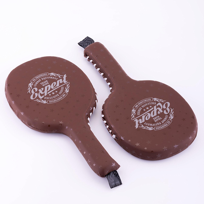 Тренировочные боксерские ракетки FIGHTEXPERT Vintage Fusion (кожа Vegan100%, Коричневый)