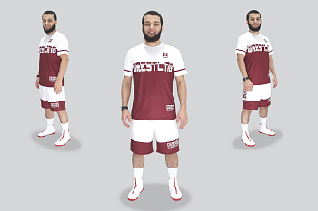 Тренировочный костюм Rage Wrestling (футболка+шорты) бордовый