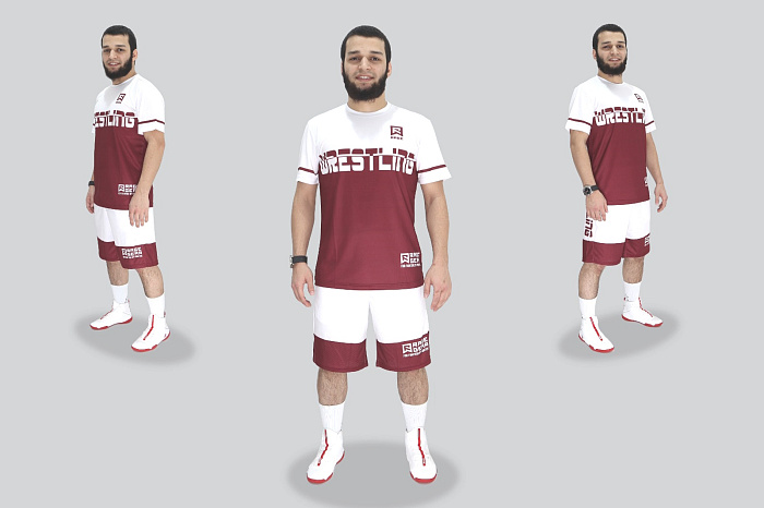 Тренировочный костюм Rage Wrestling (футболка+шорты) бордовый