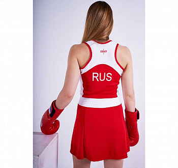 C120 Форма боксерская женская Clinch Fight ФБР красно-белая