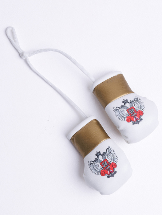 Сувенирные перчатки бело-золотые ФБ РОССИИ