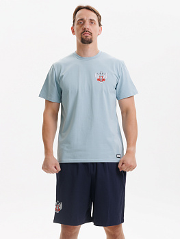 Комплект Футболка+Шорты ФБ России (голубая-синий)