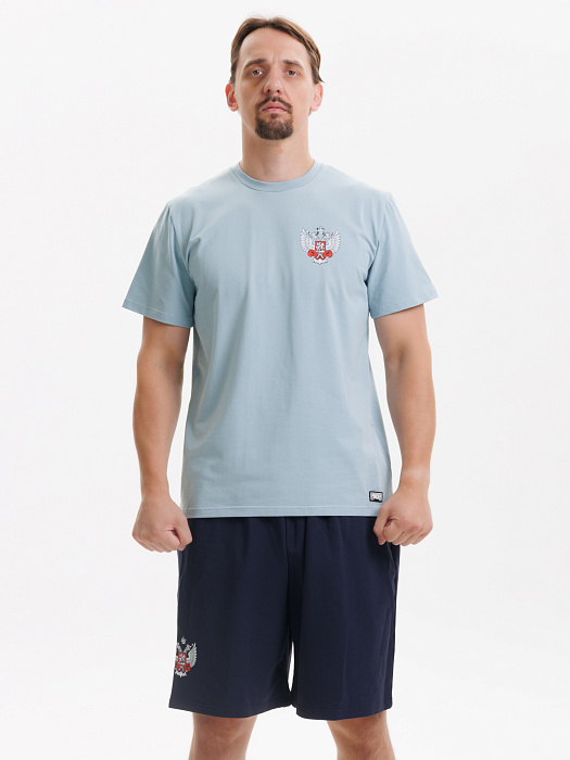 Комплект Футболка+Шорты ФБ России (голубая-синий)