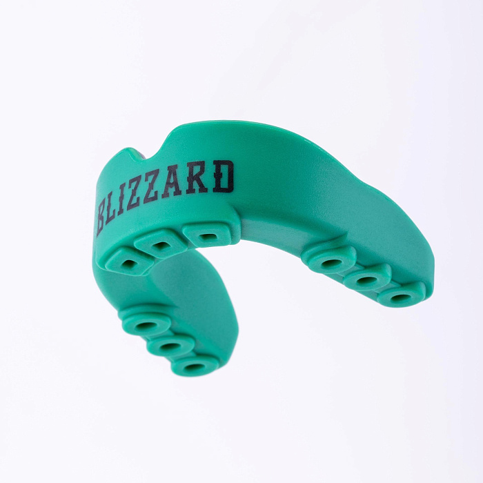 Защита рта (капа) FLAMMA - BLIZZARD GREEN с футляром (гель+резина, взрослый, Черный/зеленый)