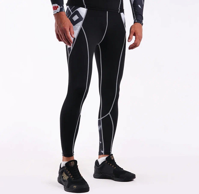Компрессионные штаны Puncher Black White Line 