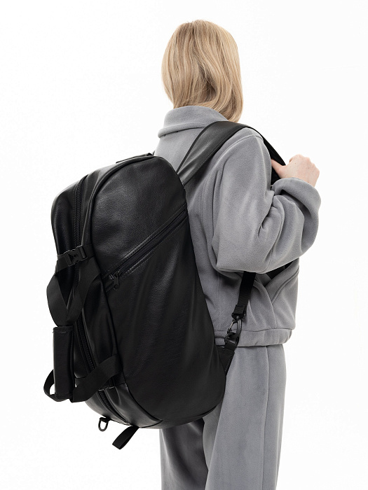 Сумка-рюкзак Puncher Экокожа, унисекс, черный М