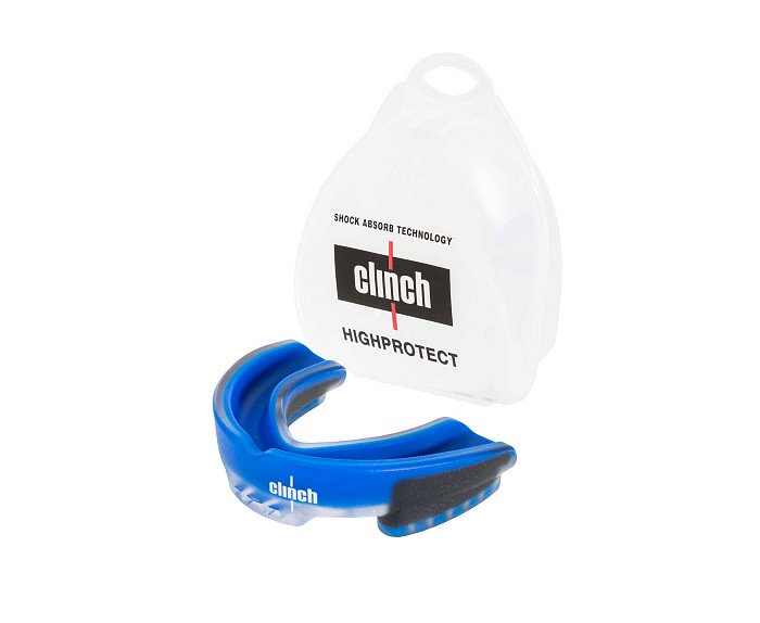 C513 Капа одночелюстная Clinch Contender Triple Layer Mouthguard сине-черная (размер Senior)