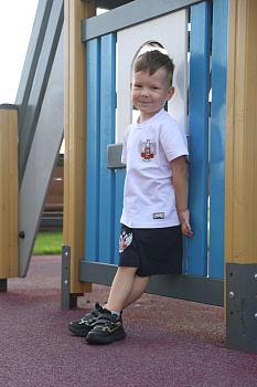 Комплект детский Футболка+Шорты ФБ России (бел., син.)