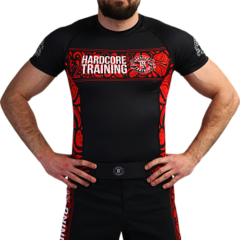 Рашгард Hardcore Training Russian Pattern SS Black/Red