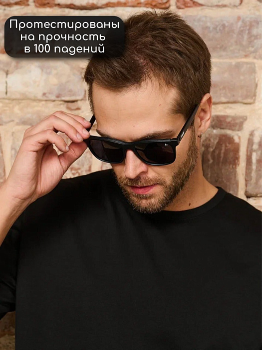 Очки Bad Boy солнцезащитные поляризованные черные с чехлом, черный