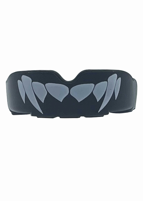 44-11 Kiboshu Капа одночелюстная Детская Two-layer with teeth/Черный/Силикон