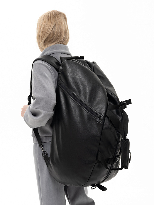 Сумка-рюкзак Puncher Экокожа, унисекс, черный XL