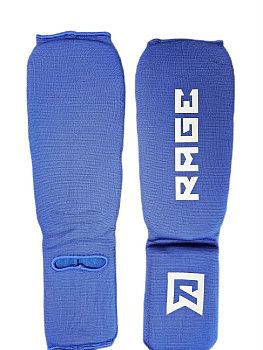 Защита голень-стопа Rage синий с белым эласт. ткань