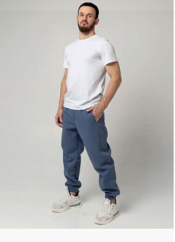 Штаны спортивные с начесом - PUNCHER 5531 индиго-серый