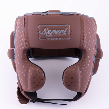 Шлем для бокса FIGHTEXPERT Vintage Fusion (кожа Vegan100%,Коричневый)