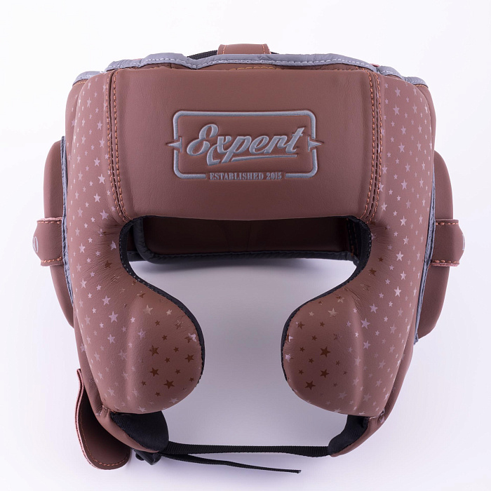 Шлем для бокса FIGHTEXPERT Vintage Fusion (кожа Vegan100%,Коричневый)