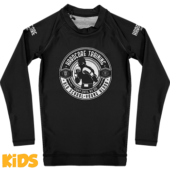 Детский рашгард Hardcore Training Round LS Black