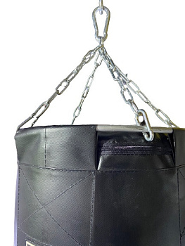 Мешок боксёрский цилиндрический 170х40 см (искожа) вставка гильза ППУ+ подвесное