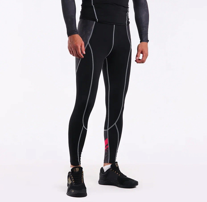 Компрессионные штаны Puncher Black Red Line