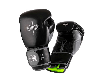 C184 Перчатки боксерские Clinch Contender черно-серые