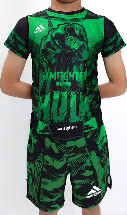 Спортивные шорты детские HULK iamfighter черн/зелен