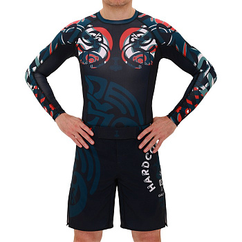 Рашгард Hardcore Training Nordic Pattern Black Russian LS