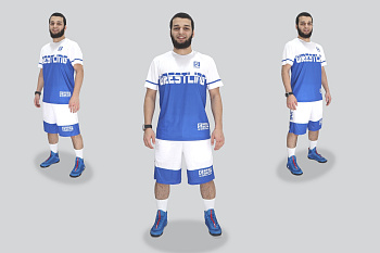 Тренировочный костюм Rage Wrestling (футболка+шорты) синий