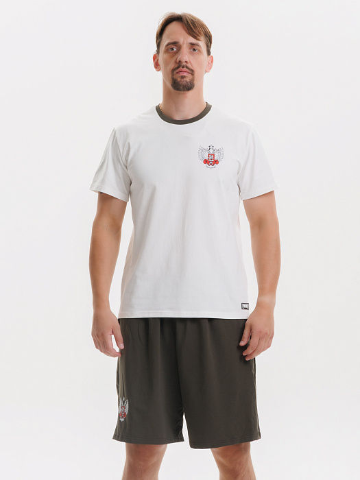 Комплект Футболка+Шорты ФБ России (пломбир-хаки)