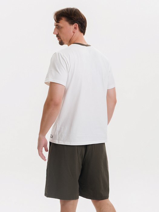 Комплект Футболка+Шорты ФБ России (пломбир-хаки)