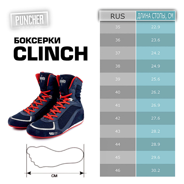 C420 Борцовки Clinch Grip сине-красные