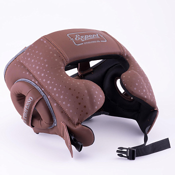 Шлем для бокса FIGHTEXPERT Vintage Fusion (кожа Vegan100%,Коричневый)