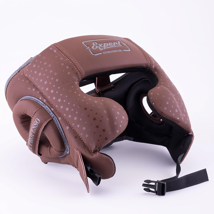 Шлем для бокса FIGHTEXPERT Vintage Fusion (кожа Vegan100%,Коричневый)