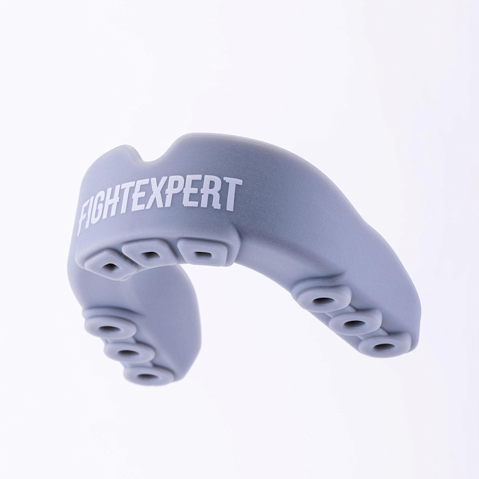 Защита рта (капа) FIGHTEXPERT ФКР с футляром (гель, резина, 12+, Серый/белый, ,)