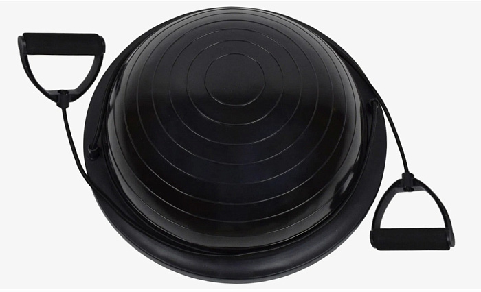 BOSU055-24 Полусфера BOSU гимнастическая, 58см., (черная) в комплекте с эспандером и насосом (B35085