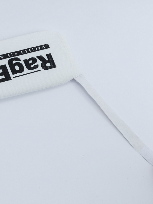 Защита голень-стопа Rage белый на липучке эластичная ткань