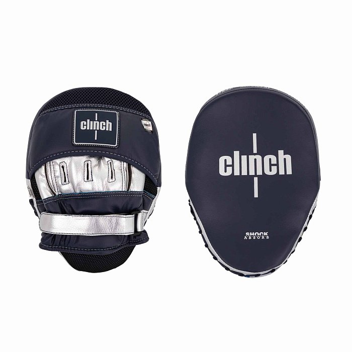 C548 ЛАПЫ CLINCH SHOCK ABSORB MITT ТЕМНОСИНЕ-СЕРЕБРИСТЫЕ