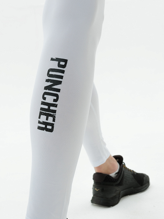 Компрессионные штаны Puncher Logo 5.0 white