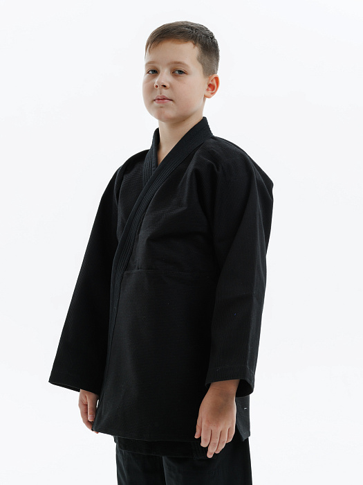 Кимоно детское джиу-джитсу Puncher Black (без пояса)
