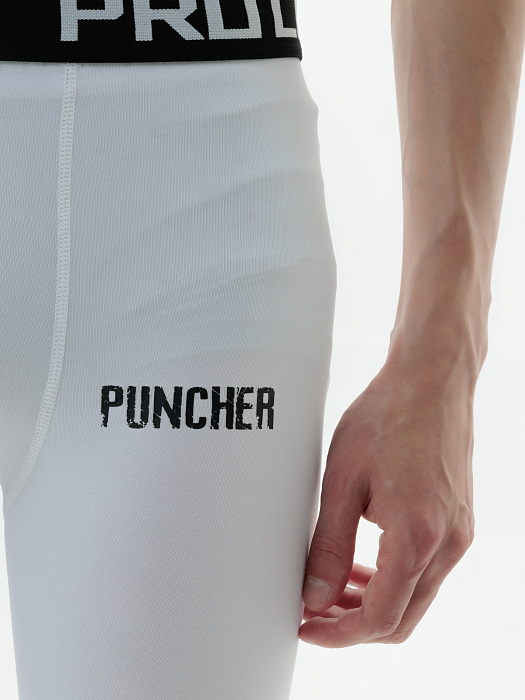 Компрессионные штаны Puncher Logo 5.0 white