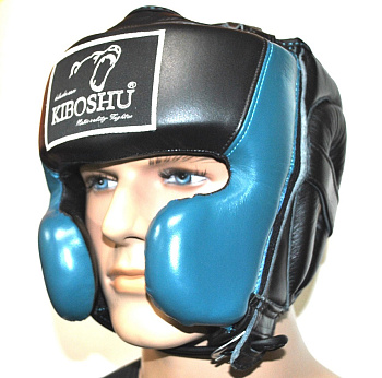 31-71 Kiboshu Шлем защита щек Prof 2/Черный с зеленым/Кожа