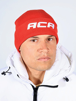 Шапка iamfighter красная АСА белый